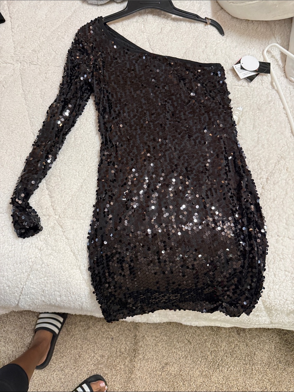 Baby Phat black  One-Shoulder Sequin Women’s Dress